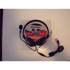 CASQUE MICRO INTEGRE+ ECOUTEURS MP3- PACK 2 en 1-Controle du volume- Filtre anti bruit.Id�al Internet, Msn, Skype, JEUX VIDEOS