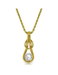 14k Solid Gold 16" Necklace with 0.50ct Genuine Diamond Pendant