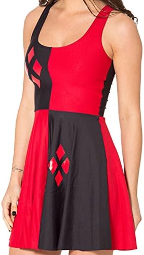 TRENDY STYLISH Women's Clothing Skater Dress Harley Quinn Reversible Dress