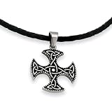 Stainless Steel and Enamel Celtic Cross Necklace