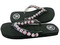 Soccer charms 3 dimensional themed heavy duty flip flop sandals women's Sizes