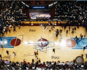 Bill Laimbeer Autographed/Hand Signed Detroit Pistons Finals Celebration 8x10 Photo- Steiner Hologra