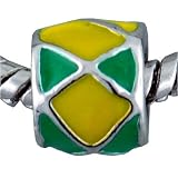Green And Yellow Criss Celtic Cross European Beads Bracelet - Pandora Bead & Fit