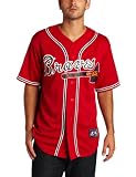 MLB Men's Atlanta Braves Jason Heyward Scarlet Alternate Short Sleeve 6 Button Synthetic Replica Baseball Jersey (Scarlet, Medium)