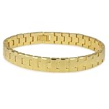 Gold Plated Tungsten Mens Link Bracelet (10mm Wide) - 8.5 Inches