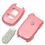 LG VX-8300 VX8300 Solid Pink Snap-On Crystal Case Cover with Removable Belt Clip