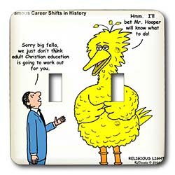 Rich Diesslins Funny Religious Light Cartoons - Big Bird Reject for Adult Christian Education - Light Switch Covers - double toggle switch