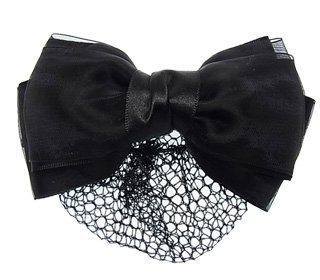 美人髪 リボン バレッタ（ネット付） サテンリボンに オーガンジー