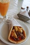 Wallmonkeys Peel and Stick Wall Decals - Souvlaki and Orange Juice - Removable Graphic