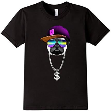 Kids Shirt Pug Hip Hop T Men Tee Life Dog Funny Rap Thug New Pupp 12 Black