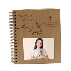Blessed Little Wings First Communion 4x6 Personalized Wooden Photo Album