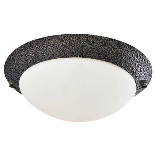 Sea Gull Lighting 1648-799 One-Light Ceiling Fan Light Kit, Peppercorn Finish with White Glass