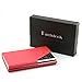 Partstock(TM) Ladys Cross Pattern PU Leather and Stainless Steel Business Name Card Holder Wallet Leather Credit Card ID Case/Holder 25 Name Cards Case with Magnetic Shut.(Red)