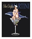 Blue Dolphin Martini by Ralph Burch poster print,9 in. x 11 in.