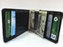 Black/Black Leather Bi-Fold Money Clip Wallet by DesignSK