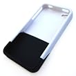 Apple iPhone 4 & 4S (Black iPhone ONLY) Rubberized Slider Hard Protector Case, White & Black