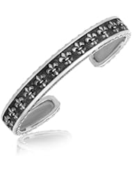Sterling Silver Open Cuff with Fleur De Lis Motifs