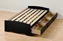 Prepac Sonoma Black Twin XL /Mates XL Platform Storage Bed (3-drawers)