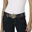 Floral Plaque Belt - Brown