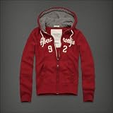Abercrombie & Fitch アバクロ メンズ パーカー フーディー [レッド/ロゴ] 並行輸入品 Lサイズ