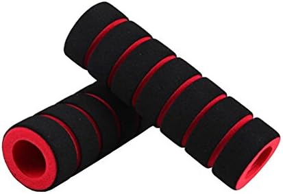 Set Of 2 Bike Bicycle Handle Grip/Handlebar Grips Anti Slip Sponge Black/Red