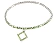 Anklet - A44 - Swarovski (tm) Crystal - Stretch ~ Peridot Green with Peridot Green Diamond Charm