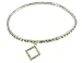 Anklet - A44 - Swarovski (tm) Crystal - Stretch ~ Peridot Green with Peridot Green Diamond Charm