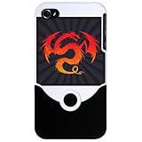 IMAGE OF iPhone 4 or 4S Slider Case White Tribal Fire Dragon
