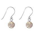 Sterling Silver Pave Ball Earring - Champaign
