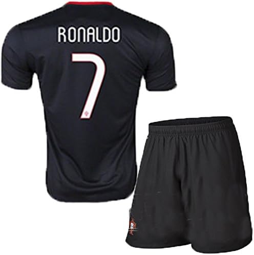 Wild Bunch 2014/2015 #7 Away Black Soccer Football Jersey Sportswear Team Polo Shirt & Short & Sock for 3-14 Years Kids (5-6 YEARS)