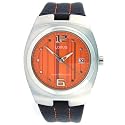 Lorus Men's Sport Date Watch Brown Band Orange Dial RXH75DX9