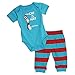 Dr. Seuss Short Sleeve Bodysuit and Pants, Blue Cat, 9 Months
