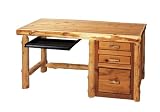 Log File Desk w/ Keyboard Slide & Liquid Glass Finish: Log File Desk - Right Side File w/ Keyboard Slide & Liquid Glass Finish