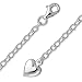 Schmuck-Pur 925/- Silber Verlängerungskette 6cm mit Herz rhodiniert für Halsketten