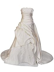 Sophisticated A-line Strapless Sequined Beaded Applique Ruched Satin  Dress