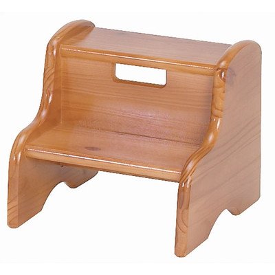 Kids Solid Wood Step Stool Finish White MDF Letter Color Pink