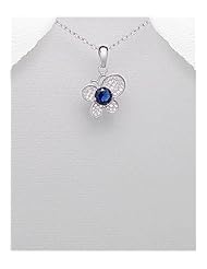 Butterfly CZ Pendant Necklace In 92.5 Sterling Silver