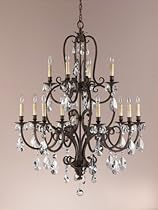 Hot Sale Murray Feiss MF F2229/8+4 Crystal 12 Light Chandelier from the Salon Maison Collection with Not Included S, Aged Tortoise Shell