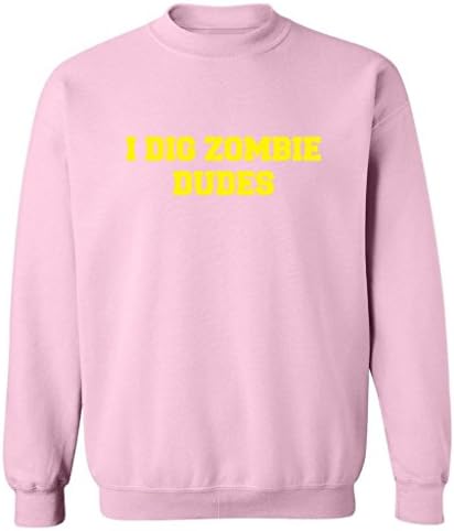 Zombie Underground I Dig Zombie Dudes Adult Sweatshirt (Pink, Medium)