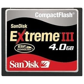 SanDisk SDCFX3-004G 4GB Extreme III CompactFlash Card (Bulk Package)
