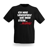 Ich mag Videospiele wie mein Steak...blutig Shirt, M 41 3Sk00i2L. SL160 Ich mag Videospiele wie mein Steak...blutig Shirt, M