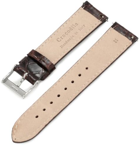 Artisan of Italy CITQR100-0218LR Women's Fashion Quick-Release Padded Crocodile 18mm Brown Watch Strap