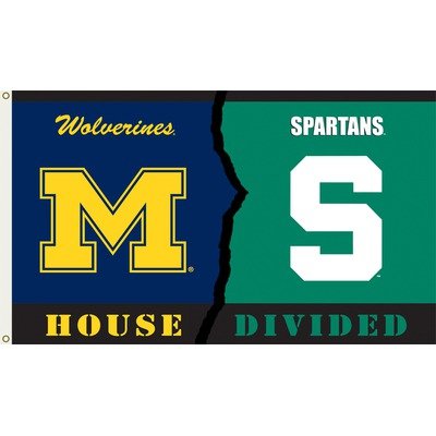 NCAA Michigan - Michigan St. 3-by-5 Foot Flag with Grommets - Rivalry House Divided
