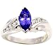  : 14K WHITE GOLD TANZANITE DIAMOND RING