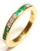 Square Shape Emerald and Round Diamond Wedding Band or Anniversary Ring, 18k Yellow Gold, Ring Size 6.5 (T.w 0.60)