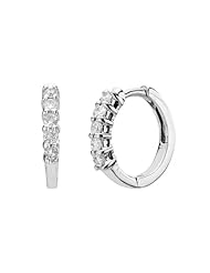 Diamond Hoop Earrings in 14k White Gold
