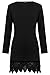 Creti Women's Long Sleeve Casual Loose Tunic Tops A-line Lace Stitching T-Shirt Dress, Black, X-Large