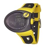 Asics Mens Watch QA5349004 with Grey Dial and Yellow Rubber Strap