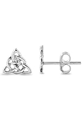Sterling Silver Celtic Triquetra Stud Earrings - 7mm