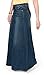 Long Faded Denim Skirt Sizes 6 - 20 Womens full length maxi skirt (SKIRT93)